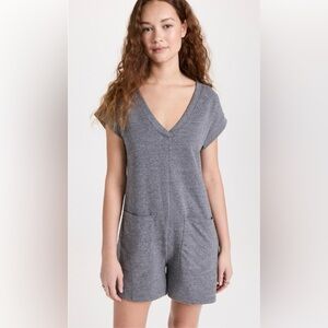 NWT Madewell Spring Roll Romper in Storm Heather Grey - S